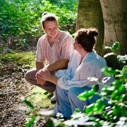 Paar, Wald, Natur, Licht,