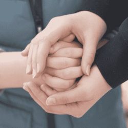 Zwei Hände halten sich innig während einer individuellen Zeremonie - Essence of Love zeigt echte emotionale Nähe und Vertrauen